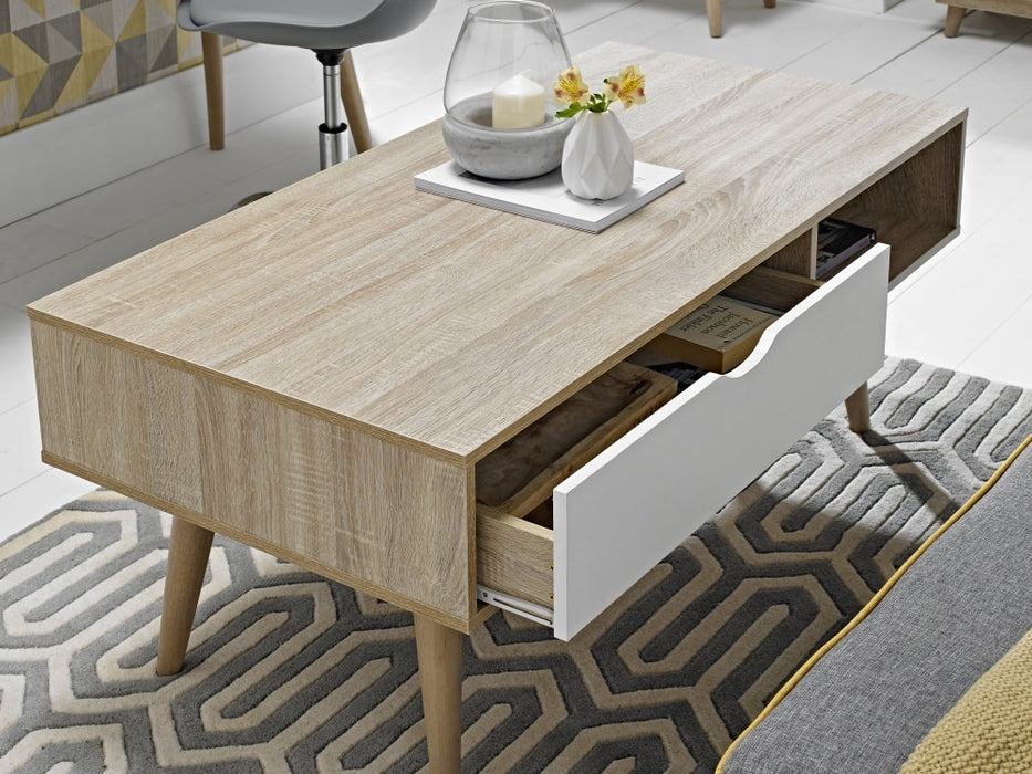 Scandi Oak Coffee Table - White