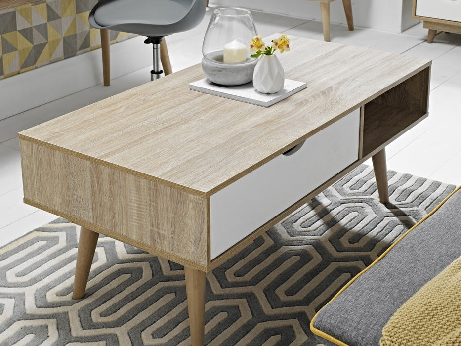 Scandi Oak Coffee Table - White
