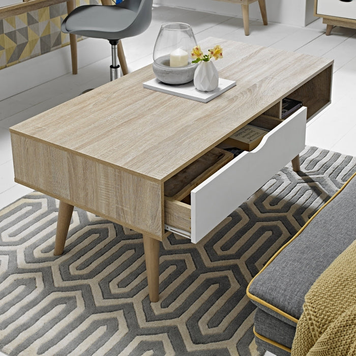 Scandi Oak Coffee Table - White