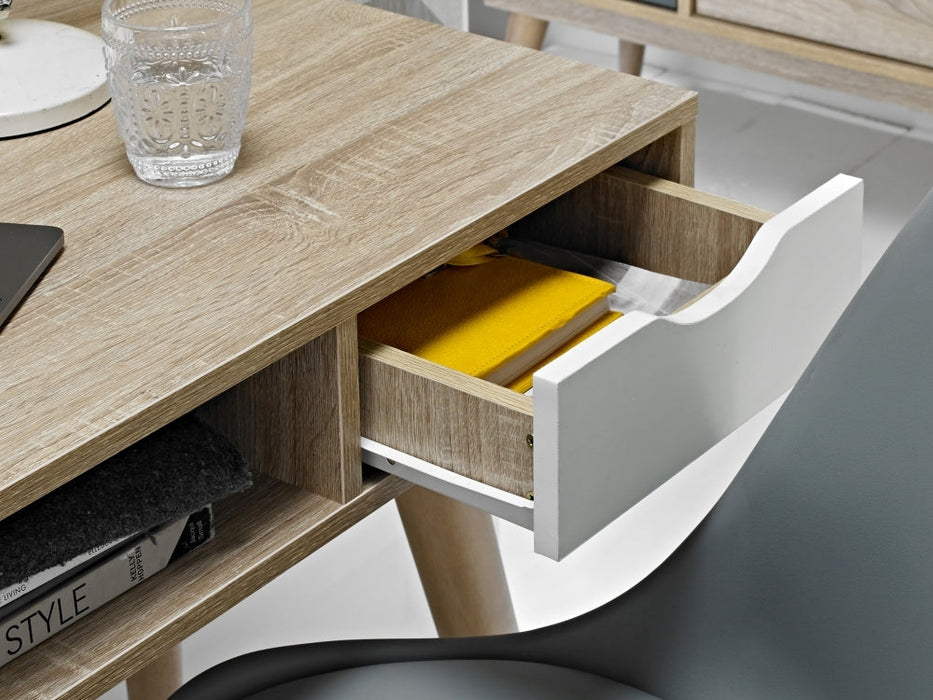 Scandi Oak Desk - White