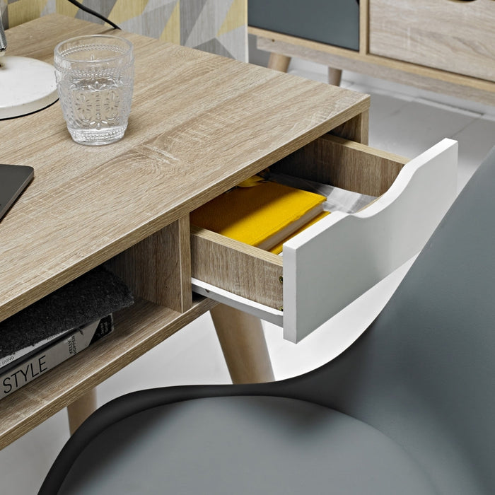 Scandi Oak Desk - White