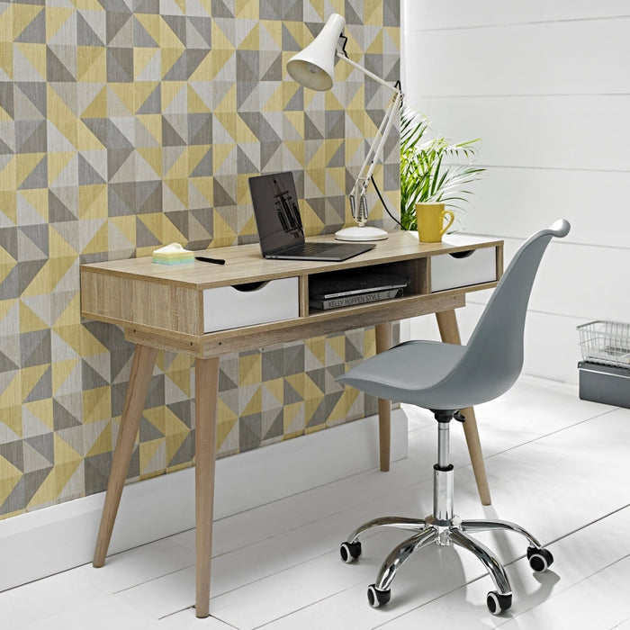 Scandi Oak Desk - White