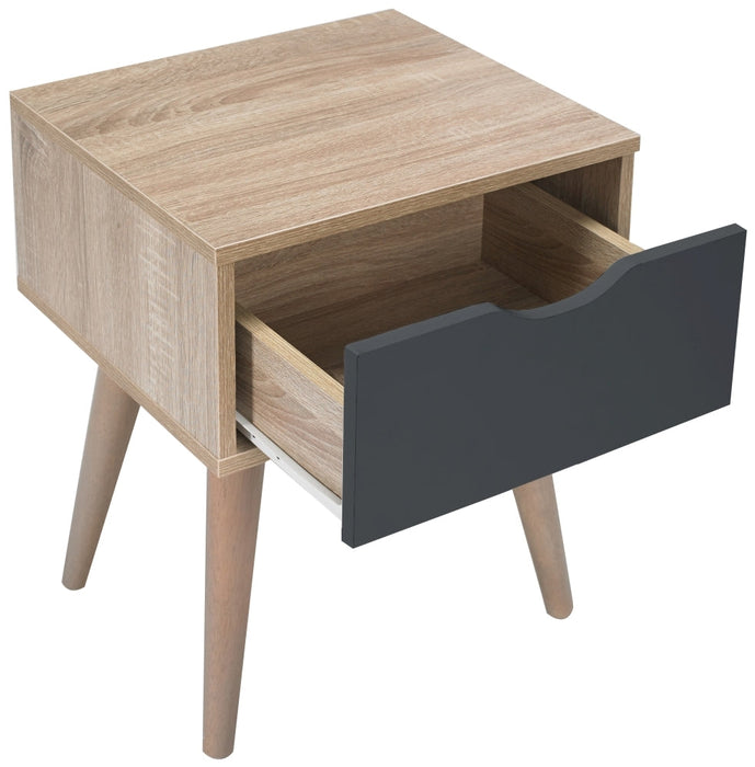 Scandi Oak Lamp Table - Grey