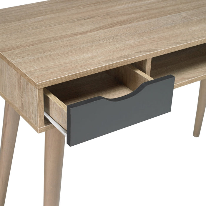 Scandi Oak Desk - White and Grey
