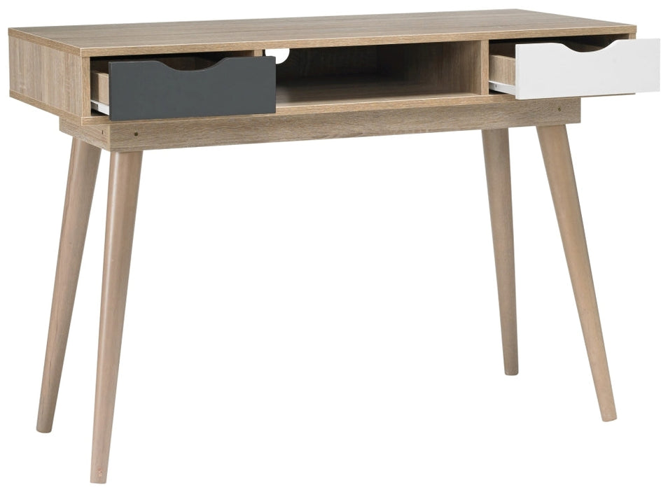 Scandi Oak Desk - White and Grey
