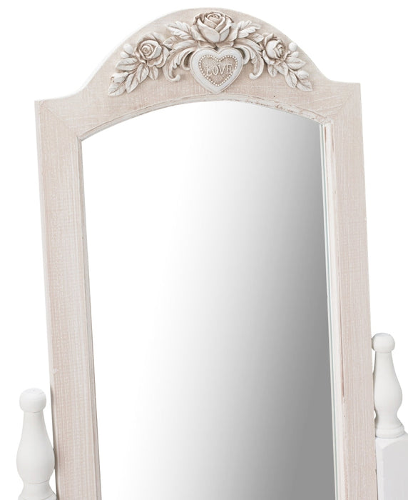 Juliette French Style White Cheval Mirror
