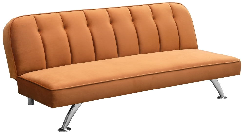 Brighton Orange Velvet Sofabed