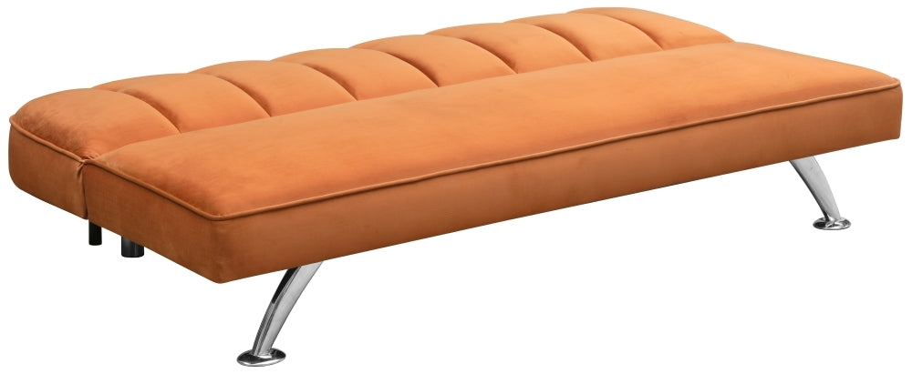 Brighton Orange Velvet Sofabed
