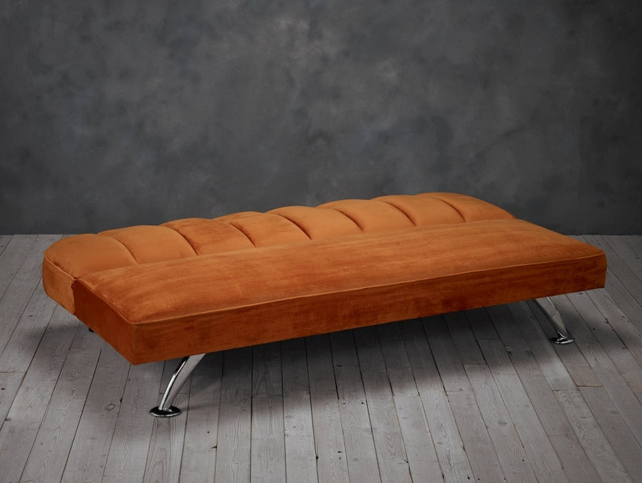 Brighton Orange Velvet Sofabed