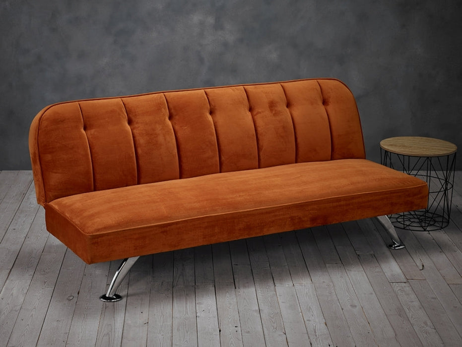 Brighton Orange Velvet Sofabed