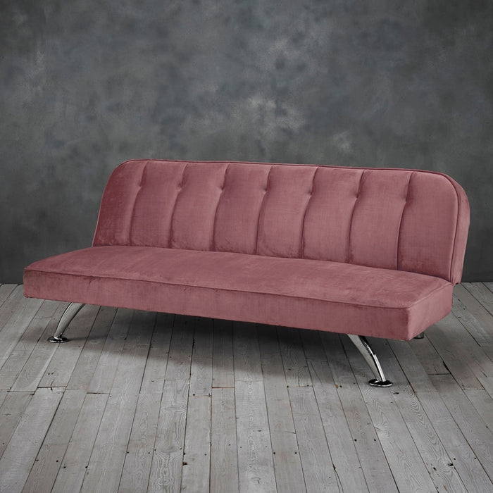 Brighton Pink Velvet Sofabed