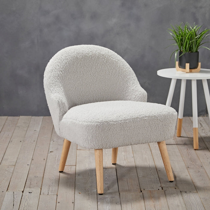 Ted Grey Faux Fur Bedroom Chair