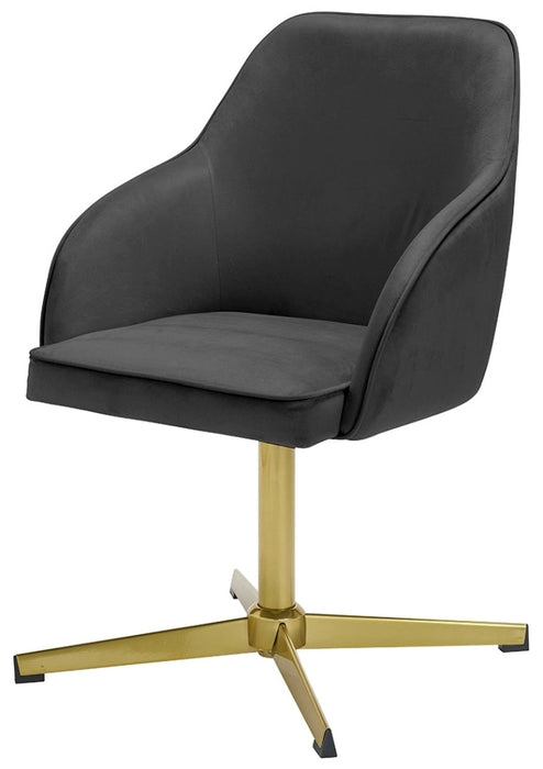 Felix Black Velvet Fabric Home Office Chair