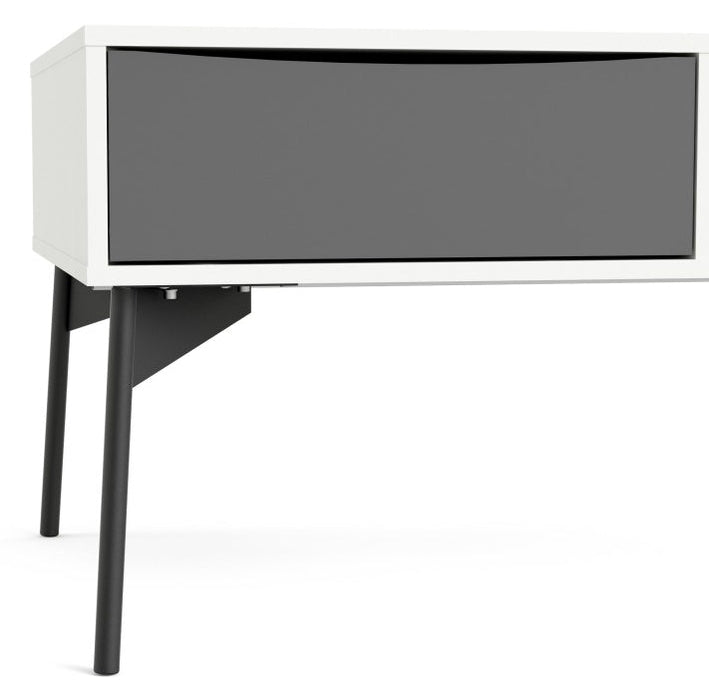 Fur Coffee Table with 1 Drawer in Grey and White