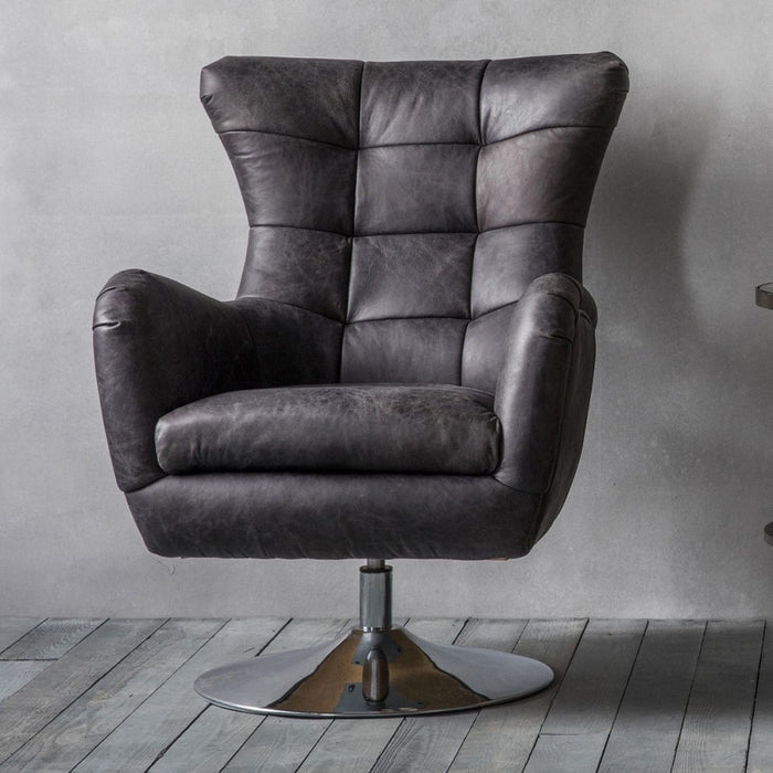 Bristol Antique Ebony Swivel Chair