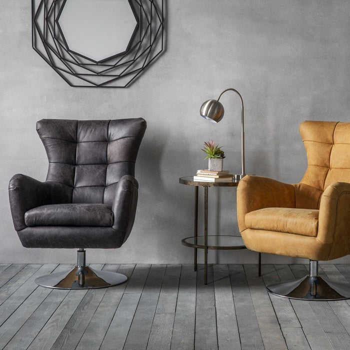 Bristol Antique Ebony Swivel Chair