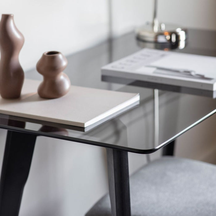 Blair Glass and Black Oak Writing Desk