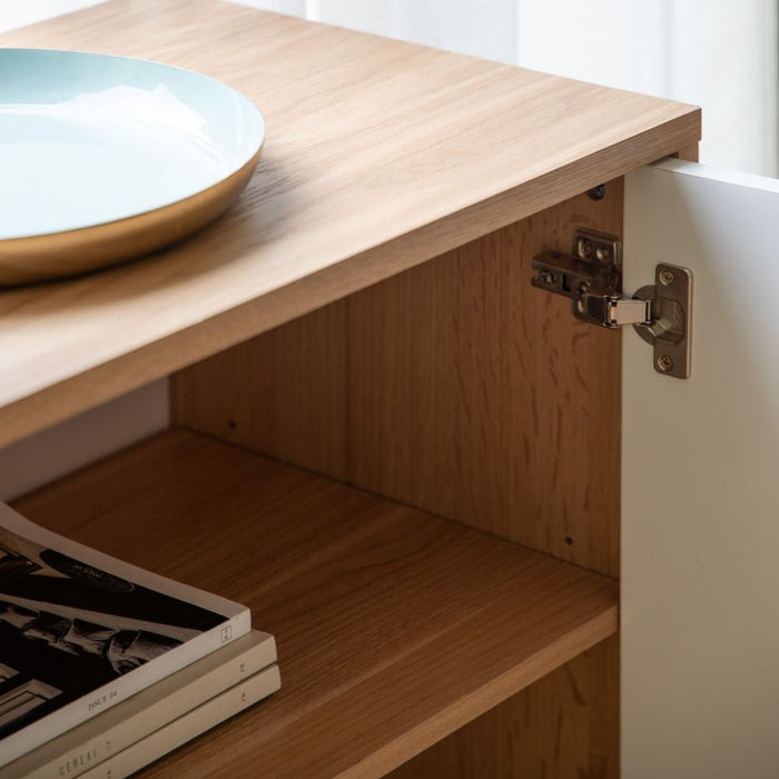 Newbury 2 Door Oak and White Cabinet