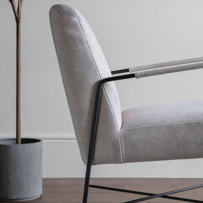 Chartham White Fabric Armchair