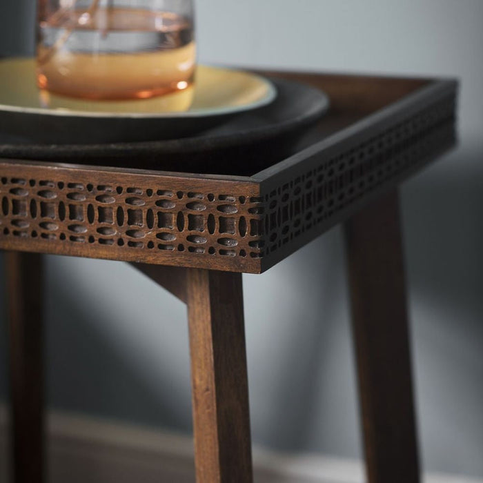 Boho Retreat Chocolate Wood Bedside Table