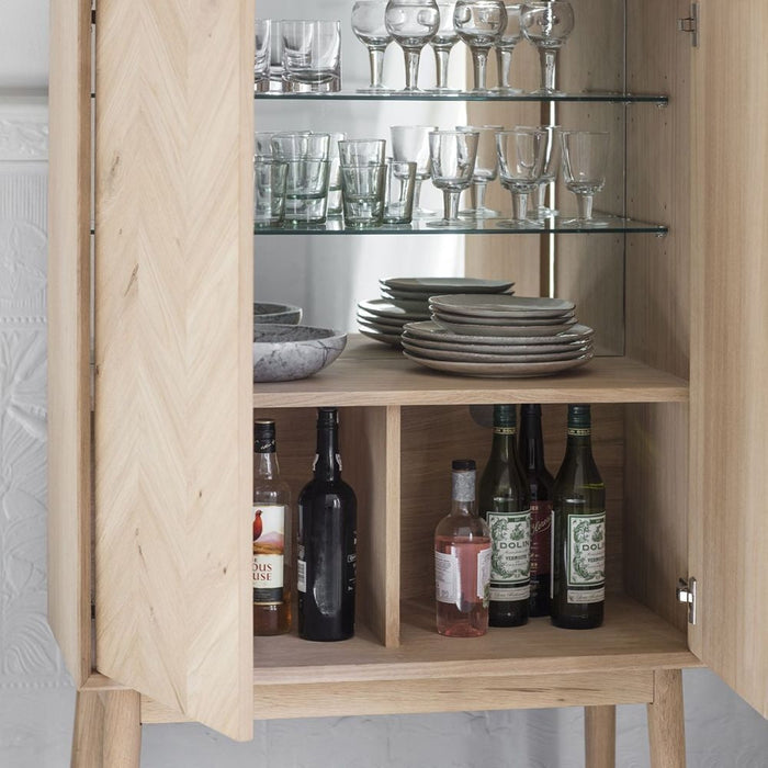 Milano Oak 2 Door Drinks Cabinet
