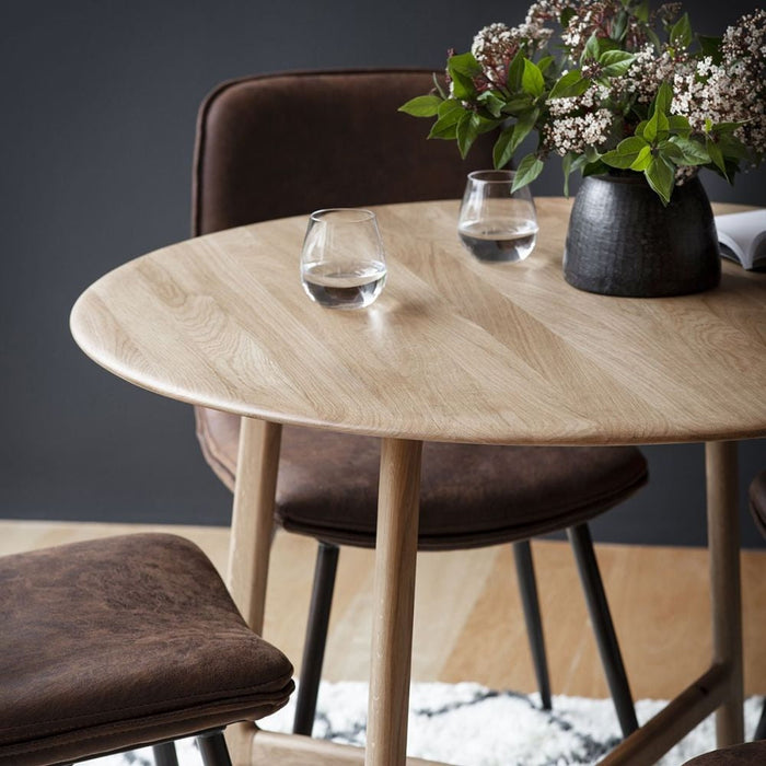 Madrid Oak 100cm Round Dining Table