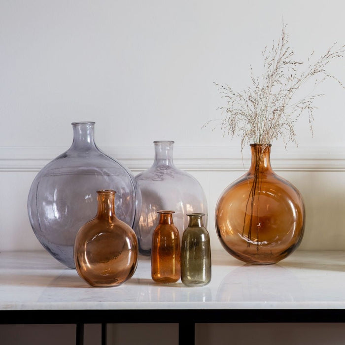 Burwell Grey Glass Medium Bottle Vase