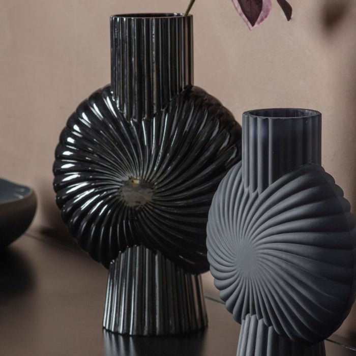 Cassis Black Glass Large Vase