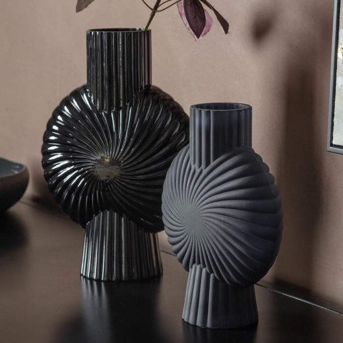 Cassis Black Glass Large Vase