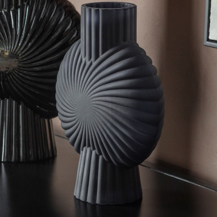 Cassis Black Small Frosted Vase