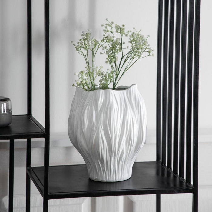 Flora White Ceramic Large Vase