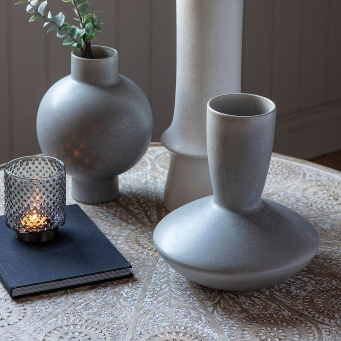 Kami Grey Stoneware Vase
