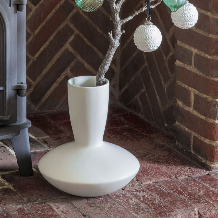 Kami White Stoneware Vase
