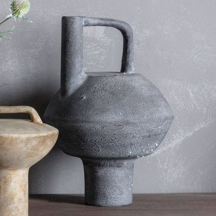 Mahki Grey Fossil Vase