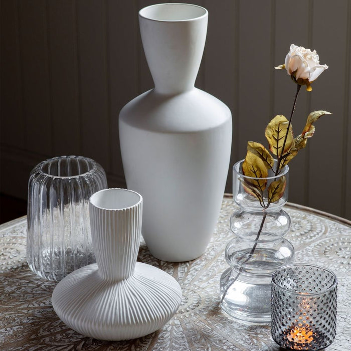 Naru White Vase -20.5cm