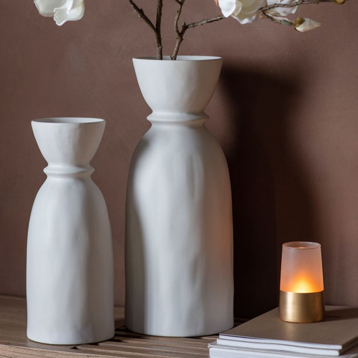 Takada White Large Bottle Vase