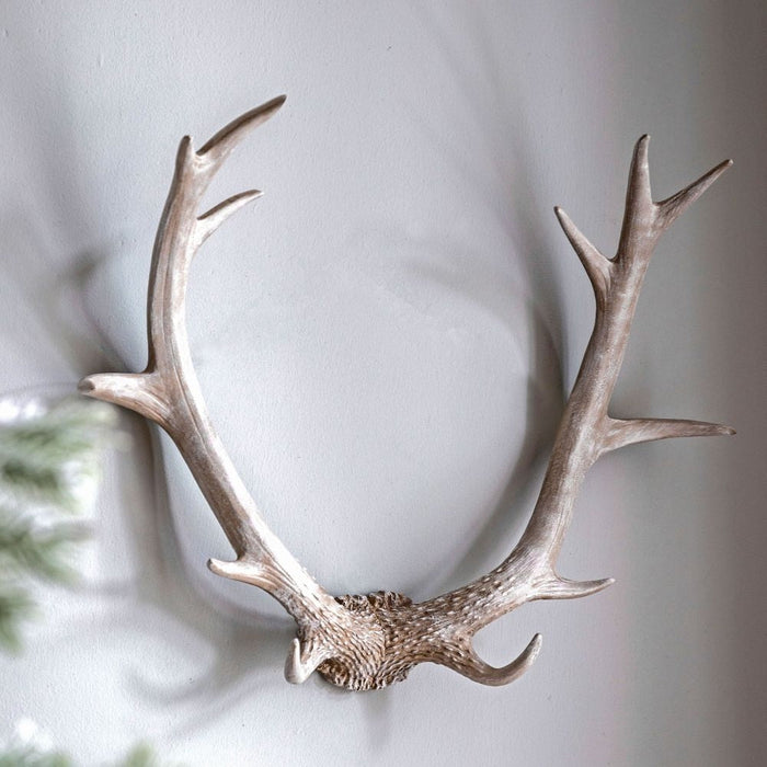 Bjorn Whitewash Antler Wall Art