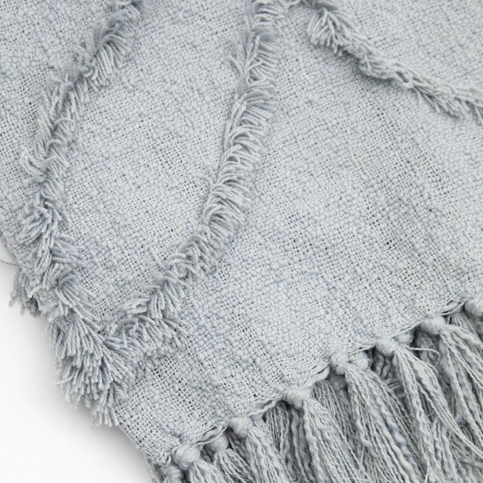 Miami Woven Tufted Grey Fabric Throw