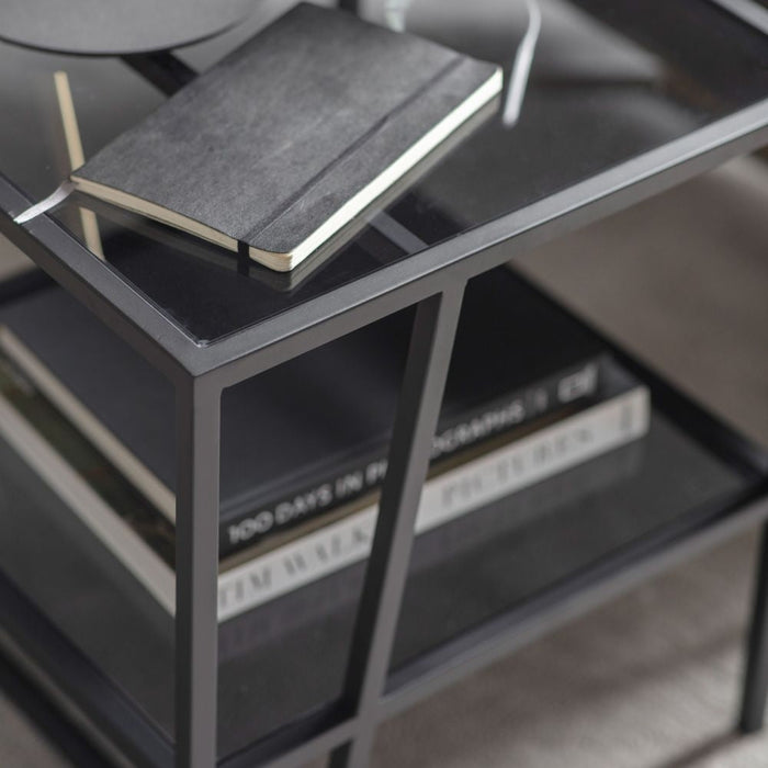 Putney Black Glass Side Table