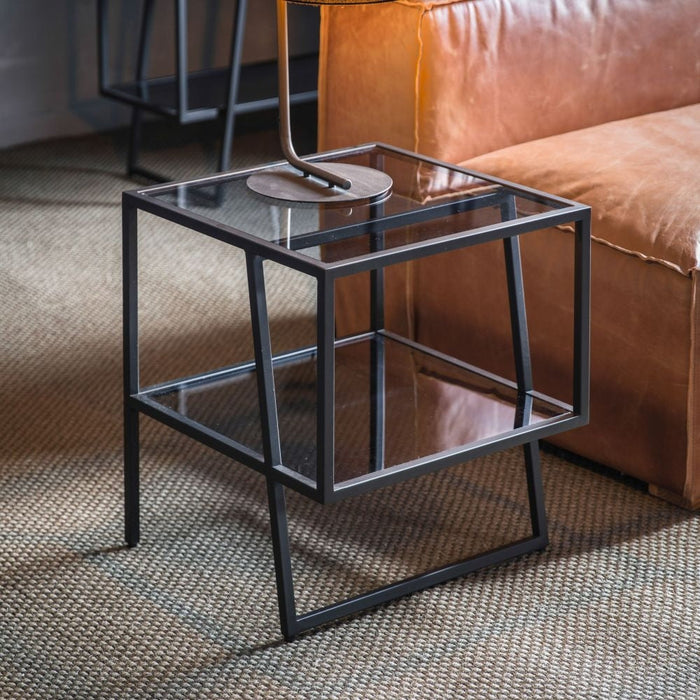 Putney Black Glass Side Table