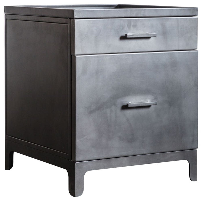 Ottinge Grey Metal Side Table - 2 Drawers