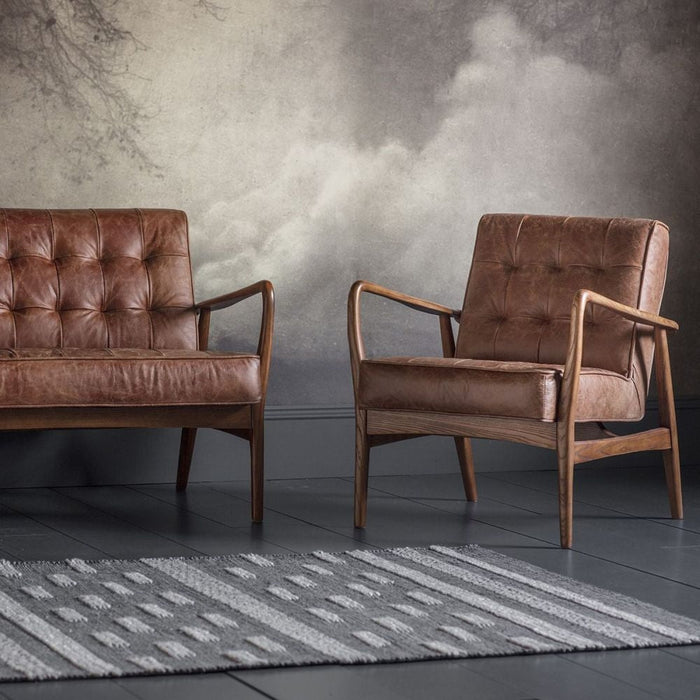 Humber Vintage Brown Leather 2 Seater Sofa