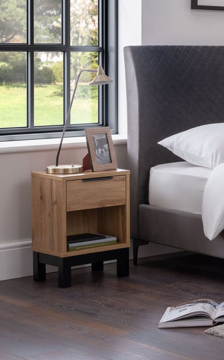 Bali Oak 1 Drawer Bedside Table