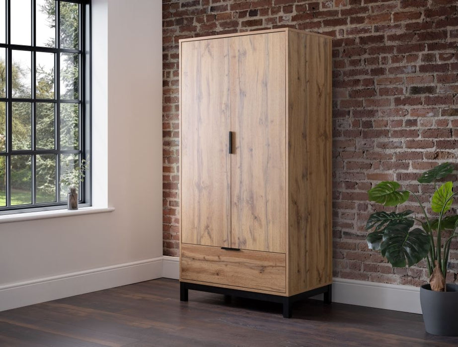 Bali Oak Effect 2 Door 1 Drawer Wardrobe