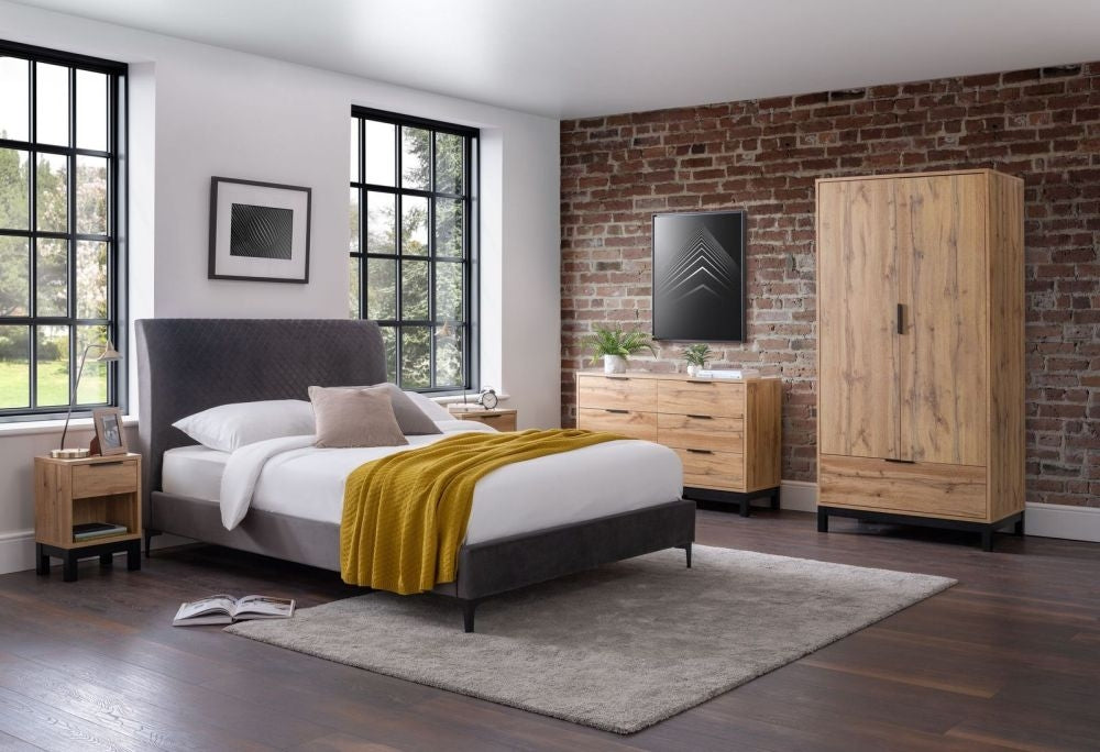 Bali Oak Effect 2 Door 1 Drawer Wardrobe