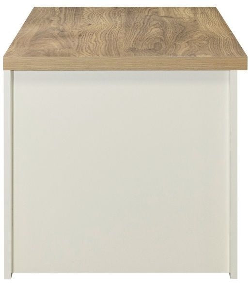 Highgate Cream and Oak Effect Coffee Table - 2 Drawers