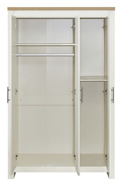 Highgate Cream and Oak Effect Wardrobe - 3 Doors