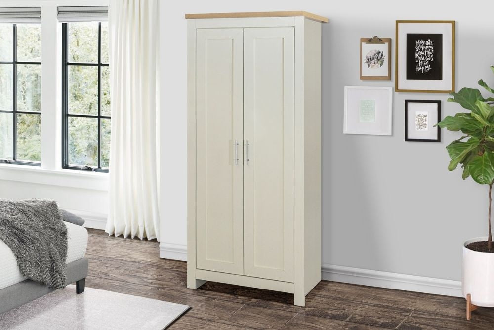 Highgate Cream and Oak Effect Wardrobe - 3 Doors
