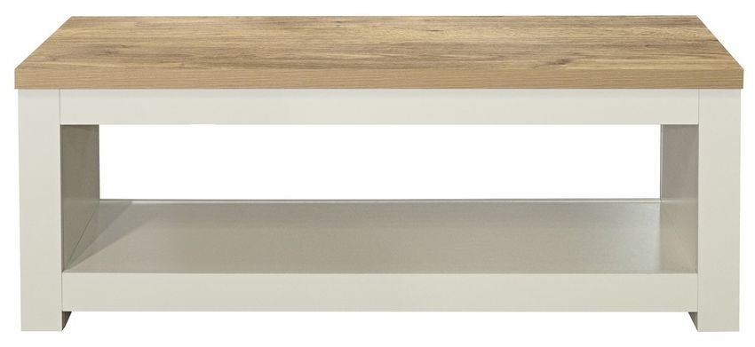 Highgate Cream and Oak Effect 105cm Coffee Table