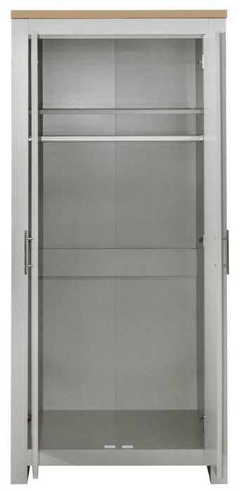 Highgate Grey and Oak Effect Wardrobe - 2 Doors